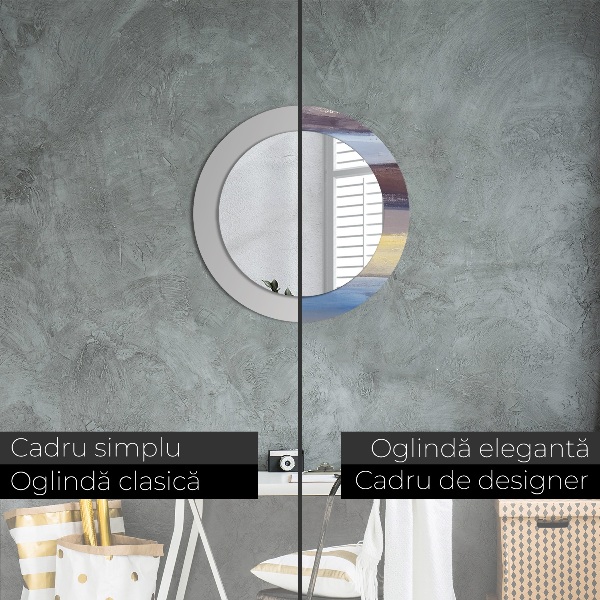 Moldura impressa espelho redondo Imagem abstrata