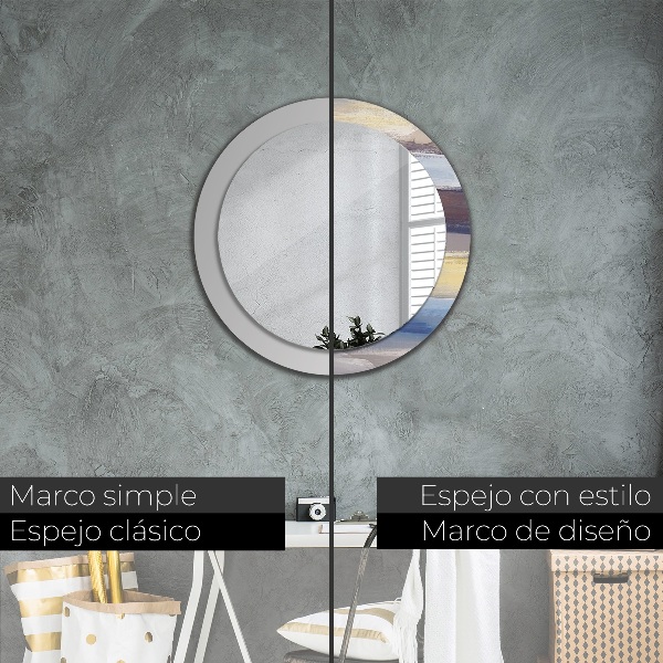 Moldura impressa espelho redondo Imagem abstrata