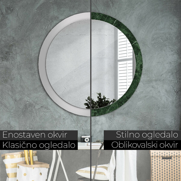 Espelho circular de parede decorativo Mármore verde