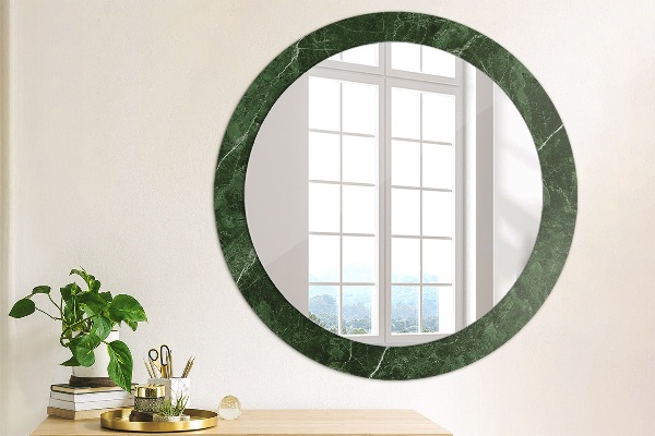 Espelho circular de parede decorativo Mármore verde