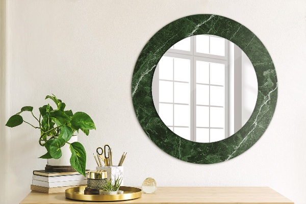 Espelho circular de parede decorativo Mármore verde
