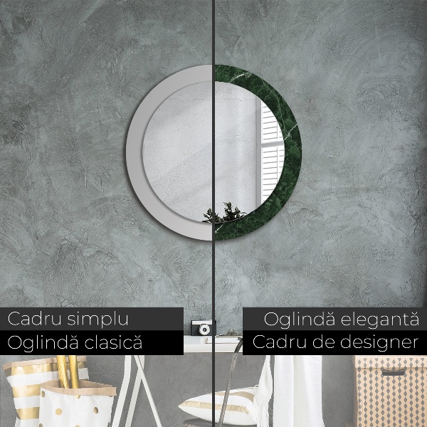 Espelho circular de parede decorativo Mármore verde