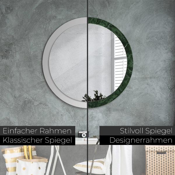 Espelho circular de parede decorativo Mármore verde