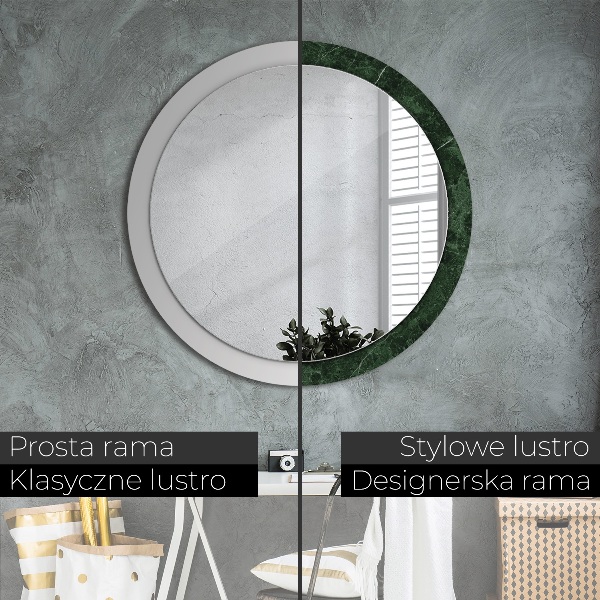 Espelho circular de parede decorativo Mármore verde