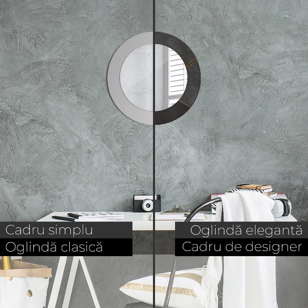 Espelho de parede circular decorativo Triângulos cinzentos