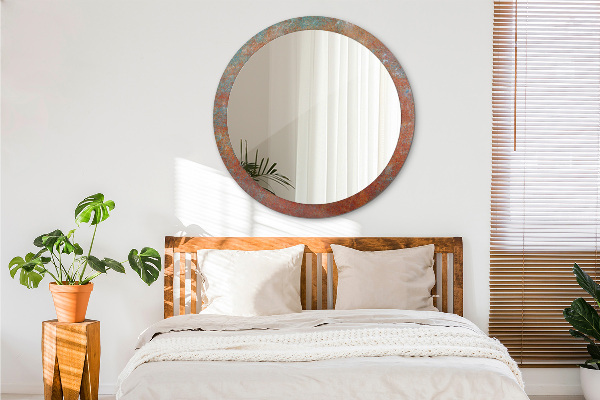 Espelho de parede circular decorativo Metal enferrujado