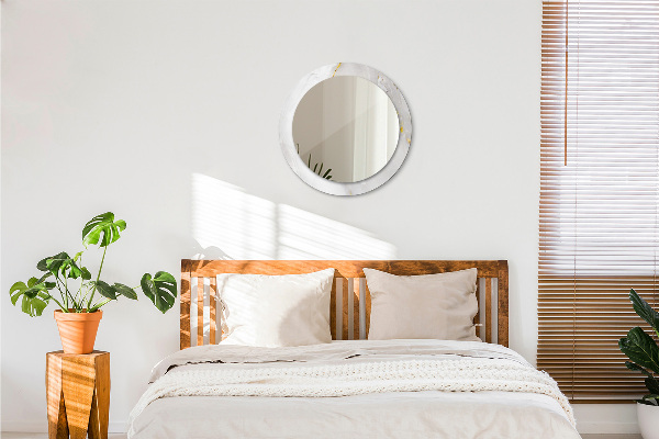 Espelho de parede circular decorativo Mármore brilhante