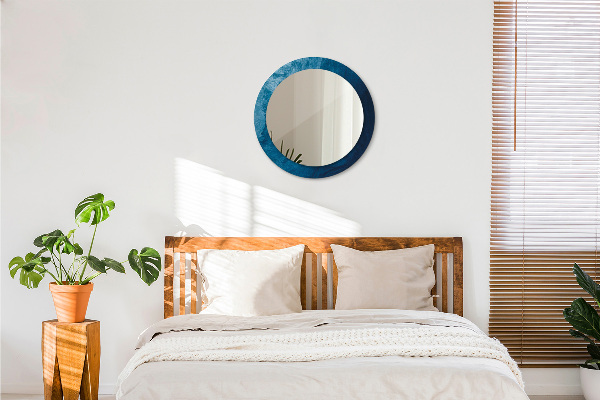 Espelho com moldura impressa redondo Arte abstrata