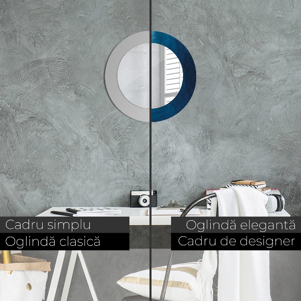 Espelho com moldura impressa redondo Arte abstrata