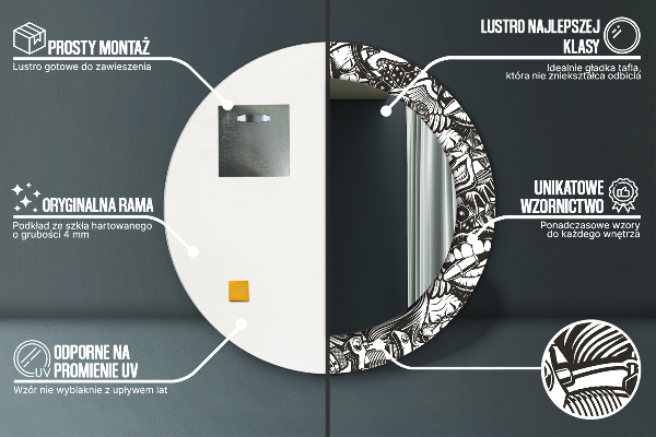 Espelho circular de parede decorativo Fluido abstrato