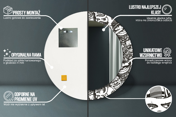 Espelho circular de parede decorativo Fluido abstrato