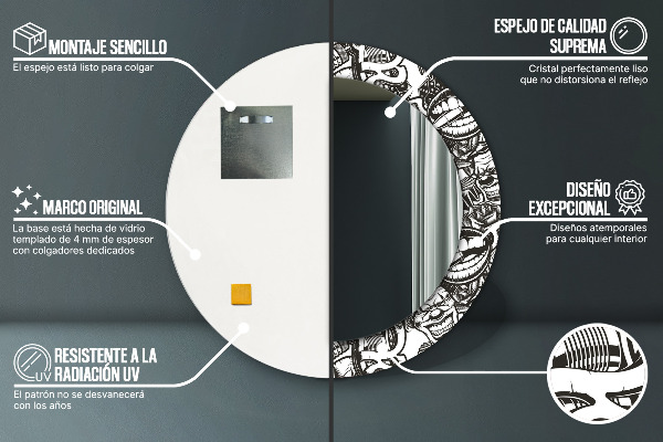 Espelho circular de parede decorativo Fluido abstrato