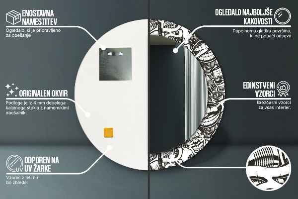 Espelho circular de parede decorativo Fluido abstrato