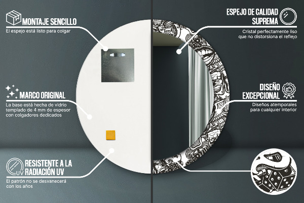 Espelho circular de parede decorativo Fluido abstrato