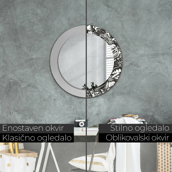 Espelho circular de parede decorativo Fluido abstrato