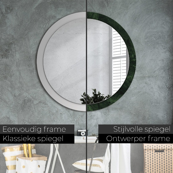 Espelho circular de parede decorativo Mármore verde