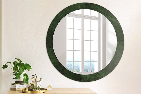 Espelho circular de parede decorativo Mármore verde