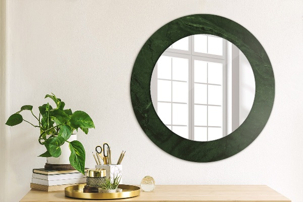 Espelho circular de parede decorativo Mármore verde