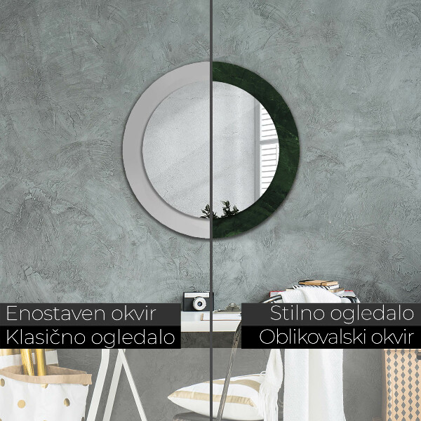 Espelho circular de parede decorativo Mármore verde