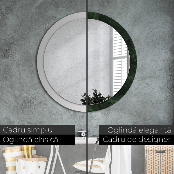 Espelho circular de parede decorativo Mármore verde
