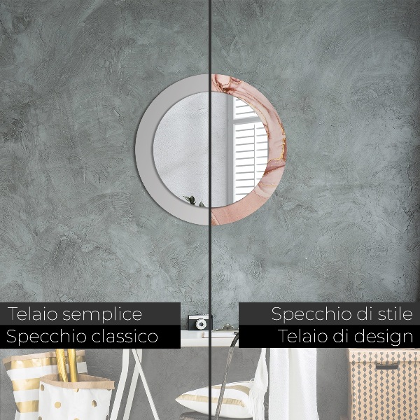 Espelho circular de parede decorativo Fluido abstrato