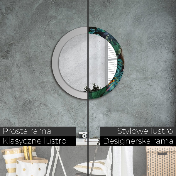 Espelho circular de parede decorativo Floresta numa selva