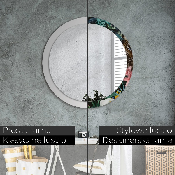 Espelho circular de parede decorativo Floresta numa selva