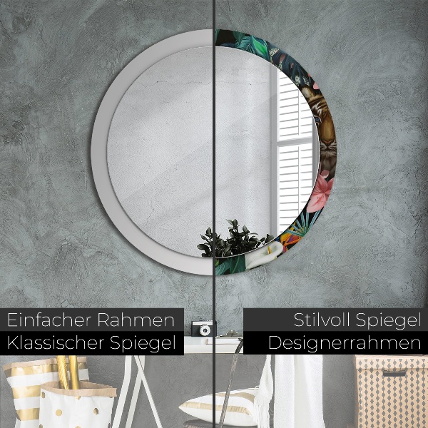 Espelho circular de parede decorativo Floresta numa selva