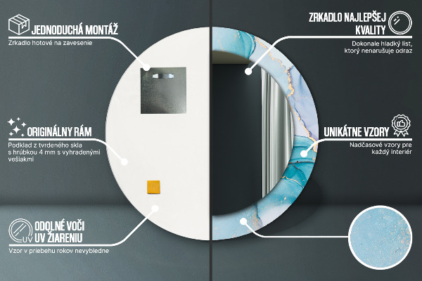 Espelho circular de parede decorativo Fluido abstrato