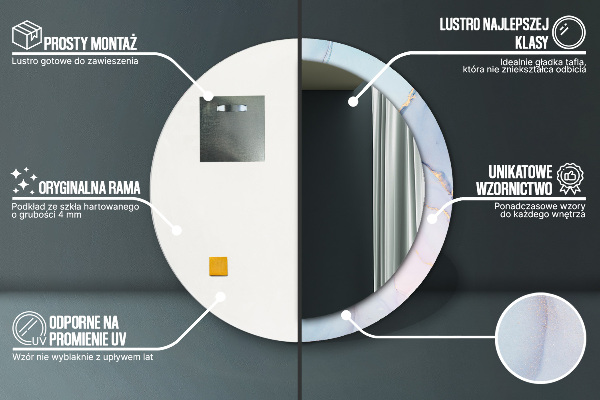 Espelho circular de parede decorativo Fluido abstrato