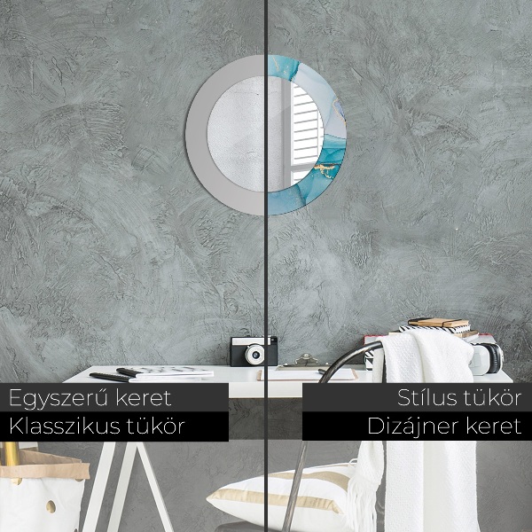 Espelho circular de parede decorativo Fluido abstrato