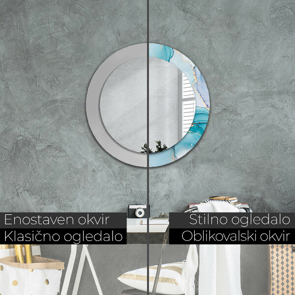 Espelho circular de parede decorativo Fluido abstrato