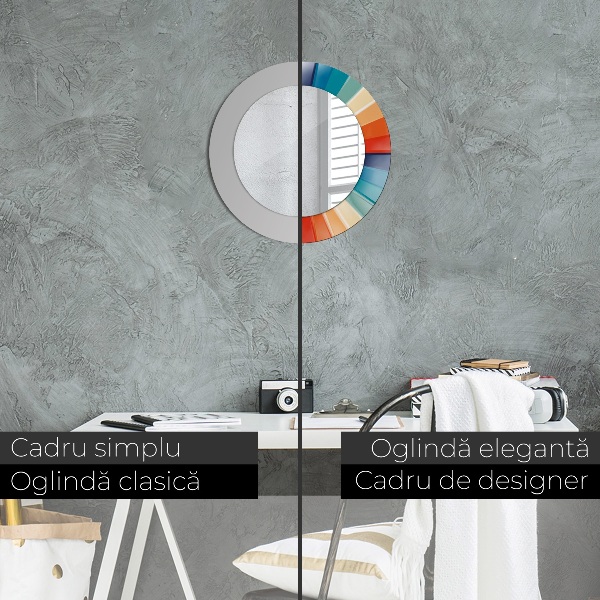 Espelho circular de parede decorativo Riscas concêntricas radiais