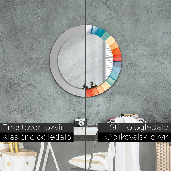 Espelho circular de parede decorativo Riscas concêntricas radiais