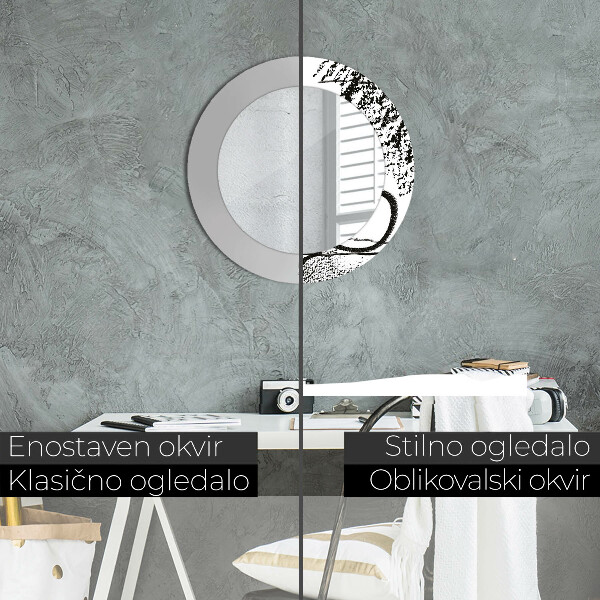 Espelho circular de parede decorativo Padrão de graffiti