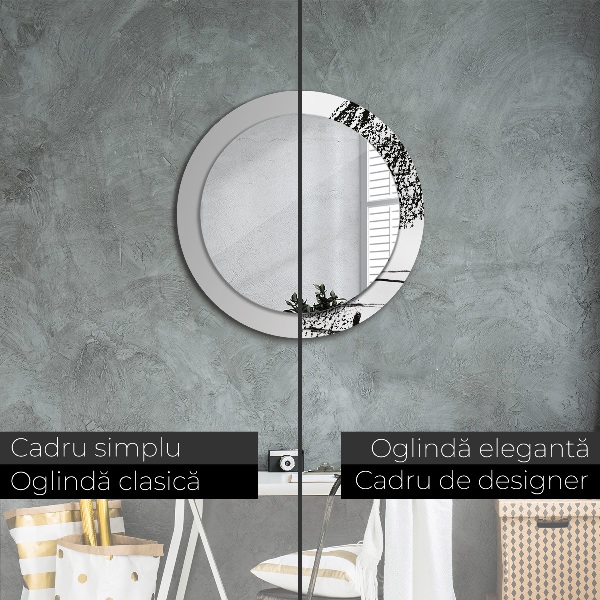 Espelho circular de parede decorativo Padrão de graffiti