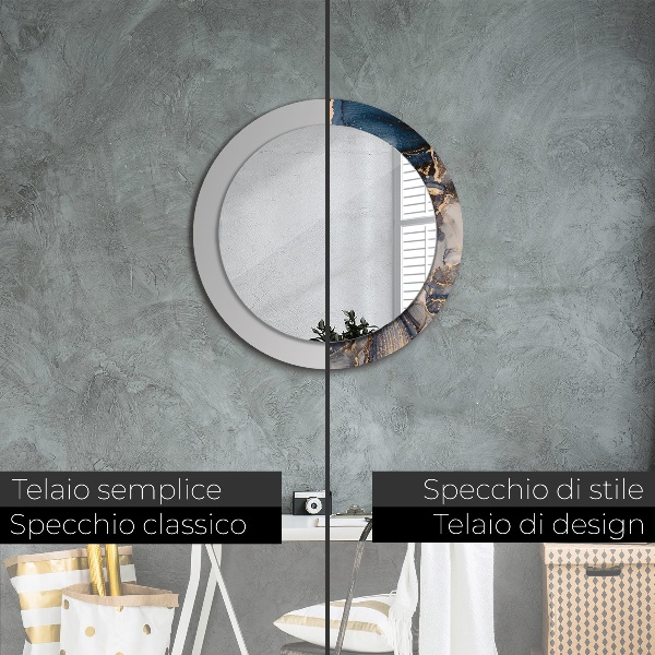 Espelho circular de parede decorativo Fluido abstrato