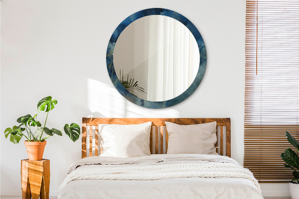 Espelho com moldura impressa redondo Mármore ônix