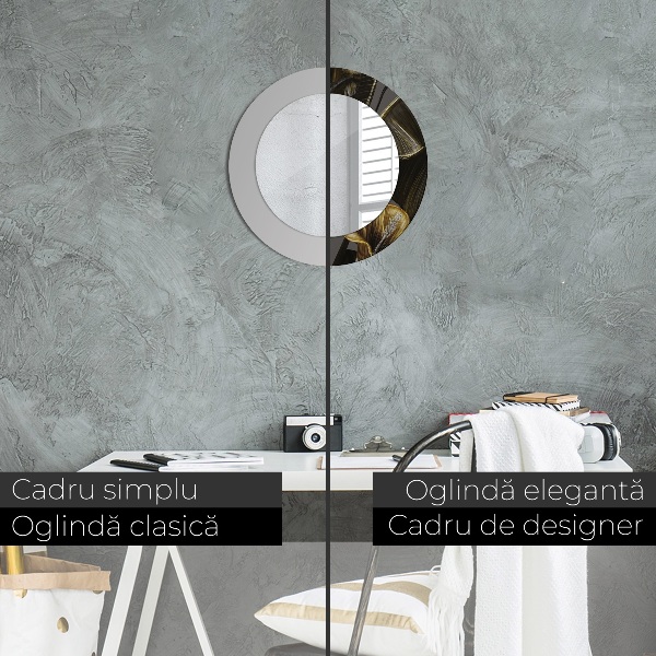 Espelho de parede circular decorativo Flores de Hibisco