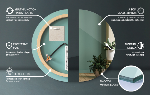 Espelho redondo com led fi 80 cm