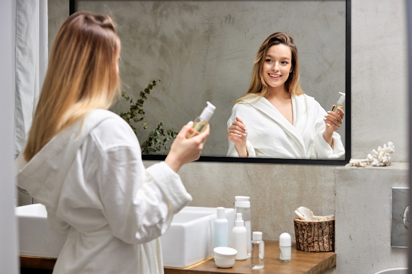 Espelho retangular para o quarto com moldura preto 50x50 cm