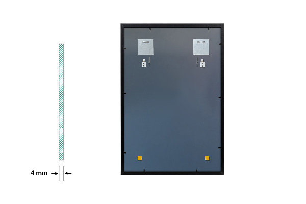 Espelho com moldura de preto para corredor 70x50 cm