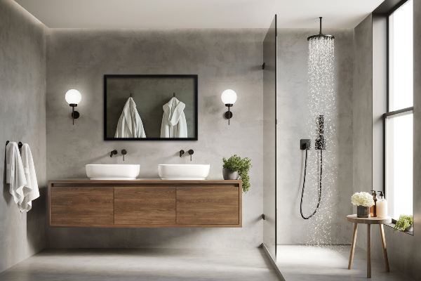 Espelho retangular para sala de estar com moldura preto 100x70 cm