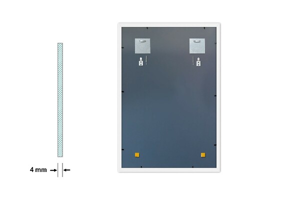 Espelho retangular para sala de estar com moldura branco 60x40 cm