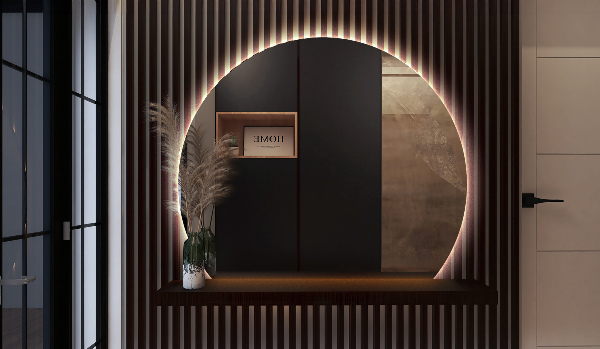 Espelho com corte reto com LED 70x80 cm