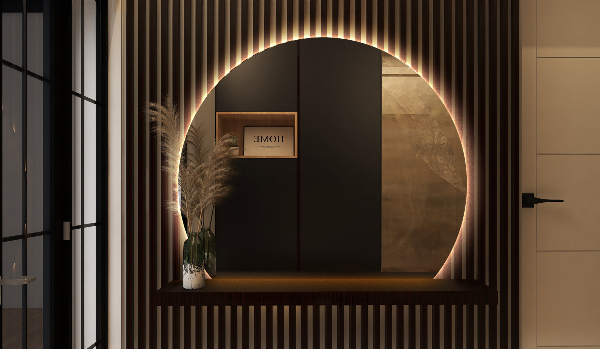 Espelho com corte reto com LED 70x80 cm