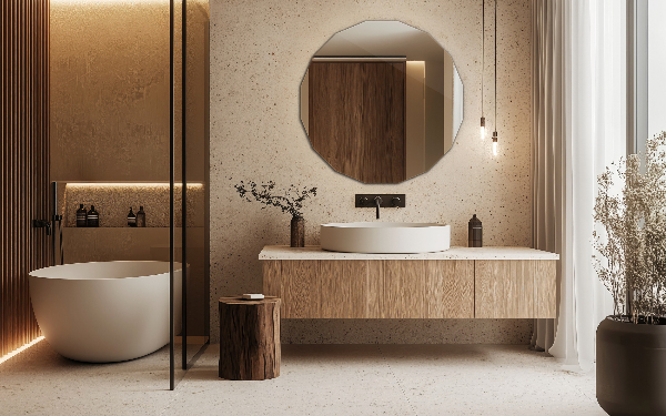 Espelho geométrico decorativo estético 80x80 cm