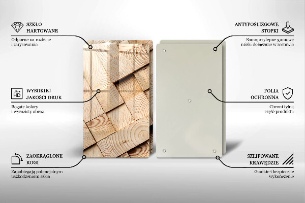 Tampa de parede do fogão a gás Quadrados de madeira