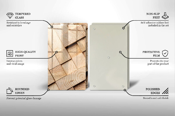 Tampa de parede do fogão a gás Quadrados de madeira