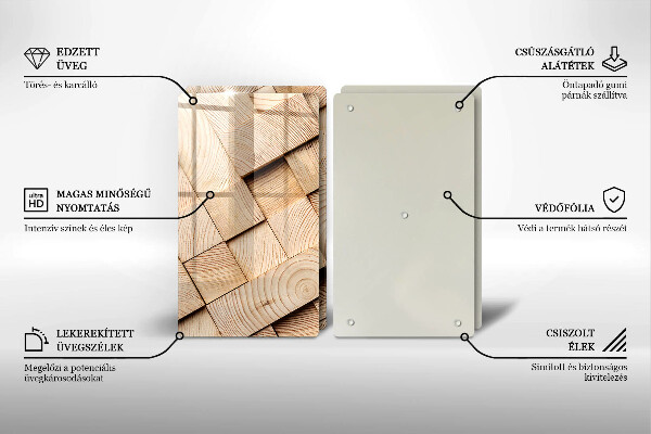 Tampa de parede do fogão a gás Quadrados de madeira